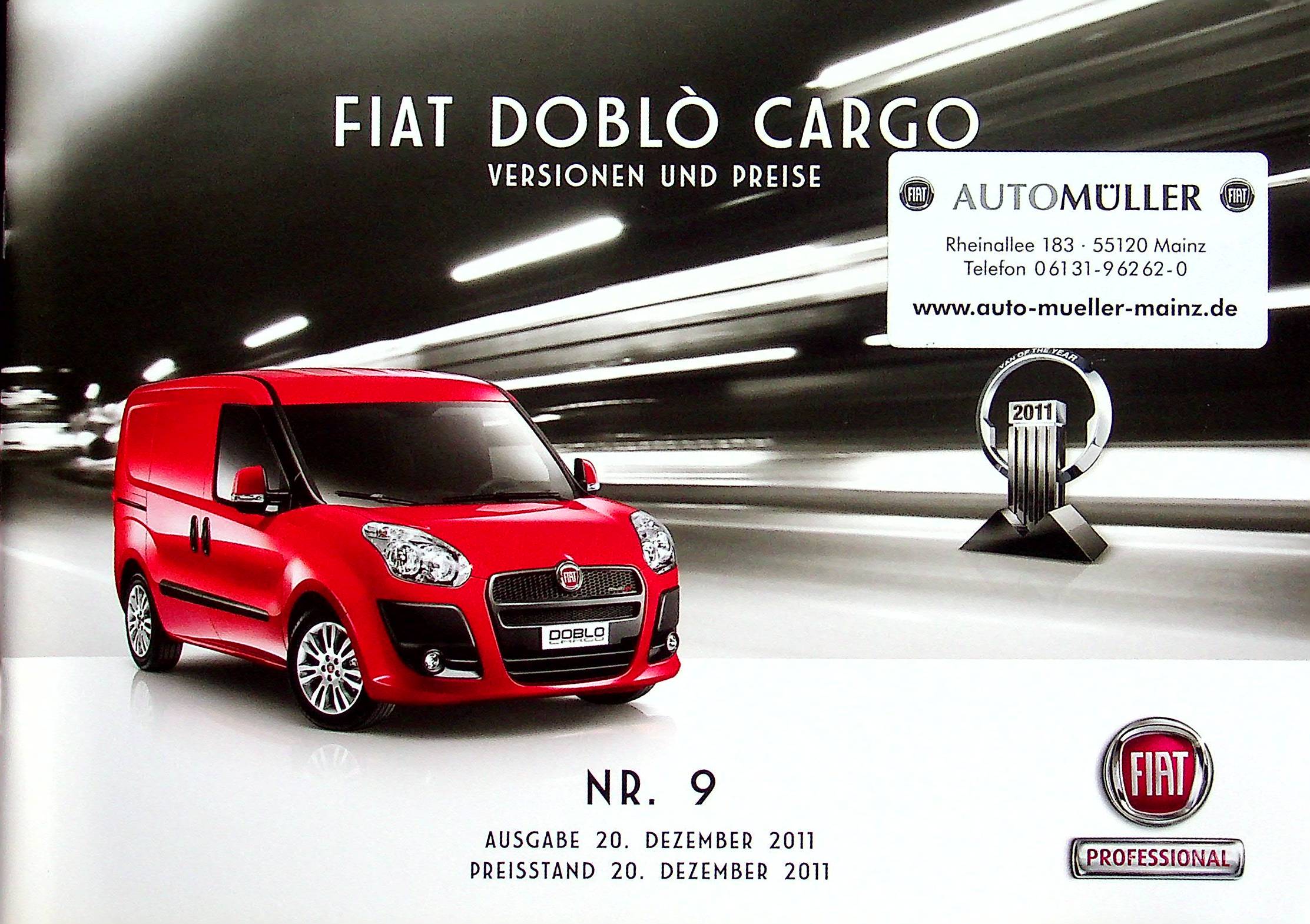 Fiat Doblo Cargo - Preisliste & Extras - Prospekt 12/2011