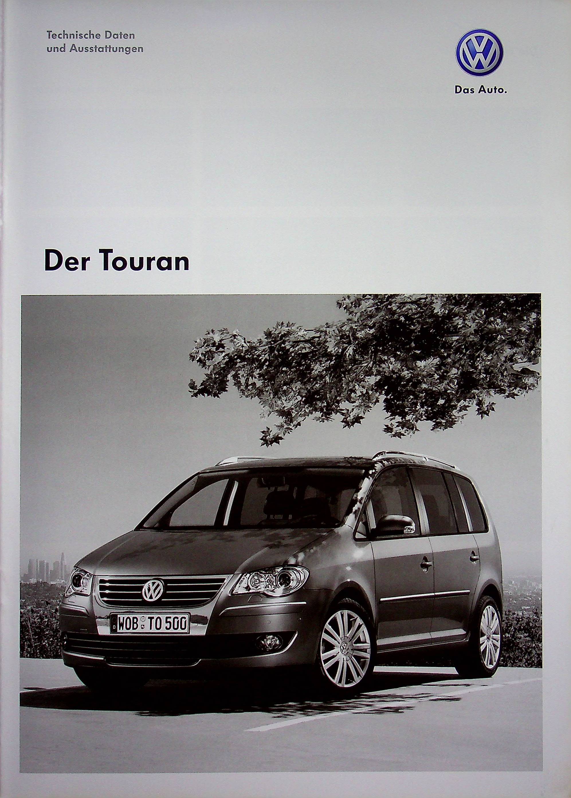 VW Touran - technische Daten & Ausstattungen - Prospekt 05/2008