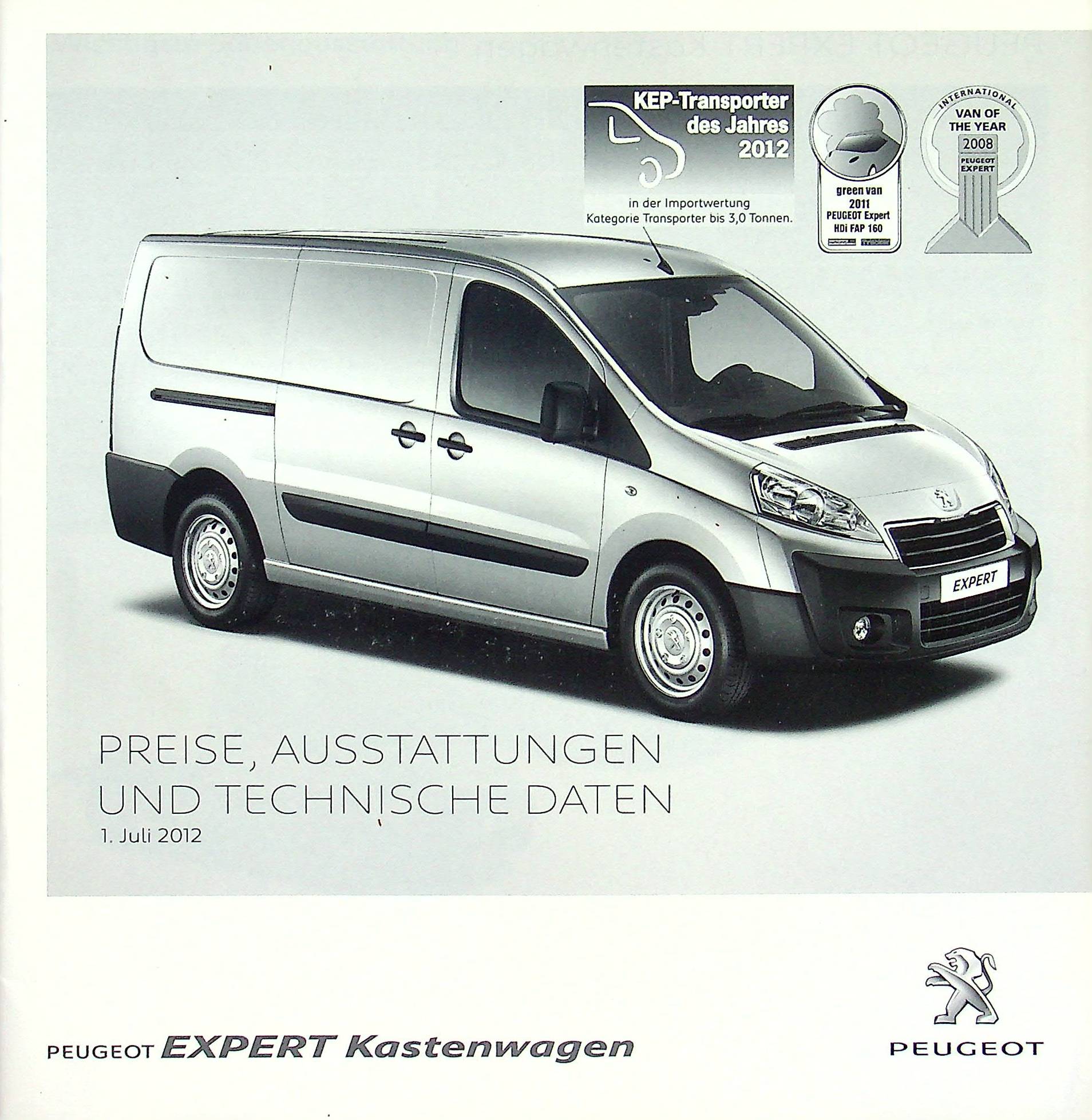 Peugeot Expert Kasten - Preisliste & Extras - Prospekt 07/2012