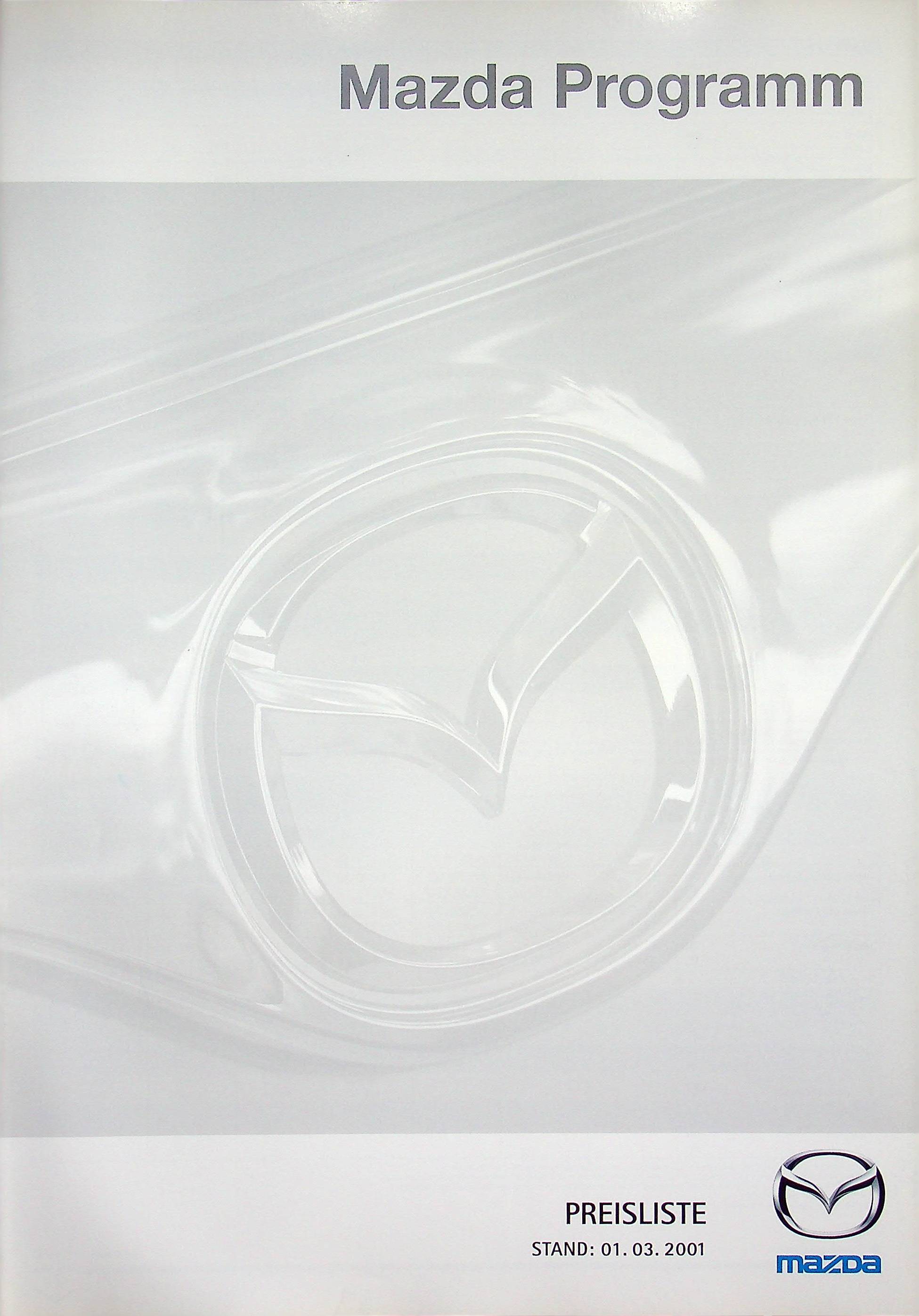 Mazda MX-5 323 626 Xedos 9 - Preisliste & Extras - Prospekt 03/2001