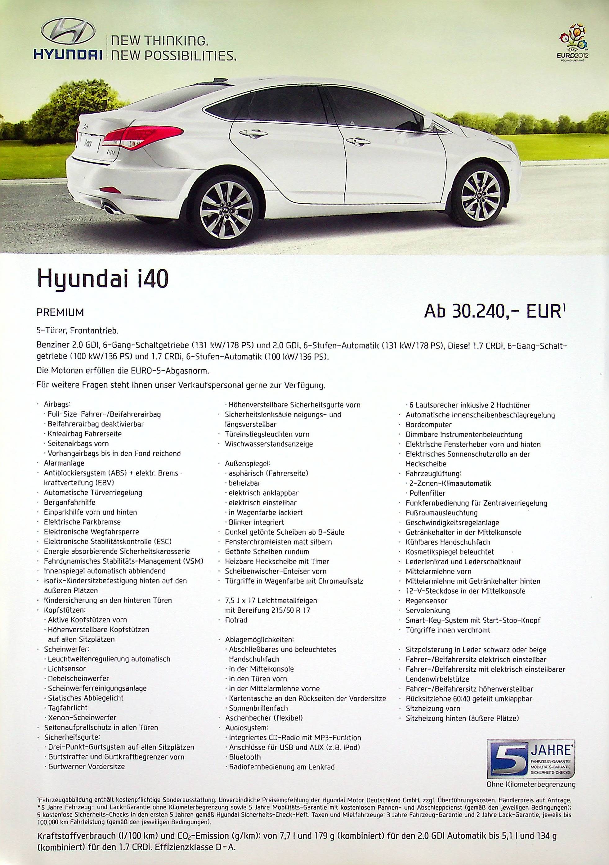 Hyundai i40 - Premium - Prospekt 201?