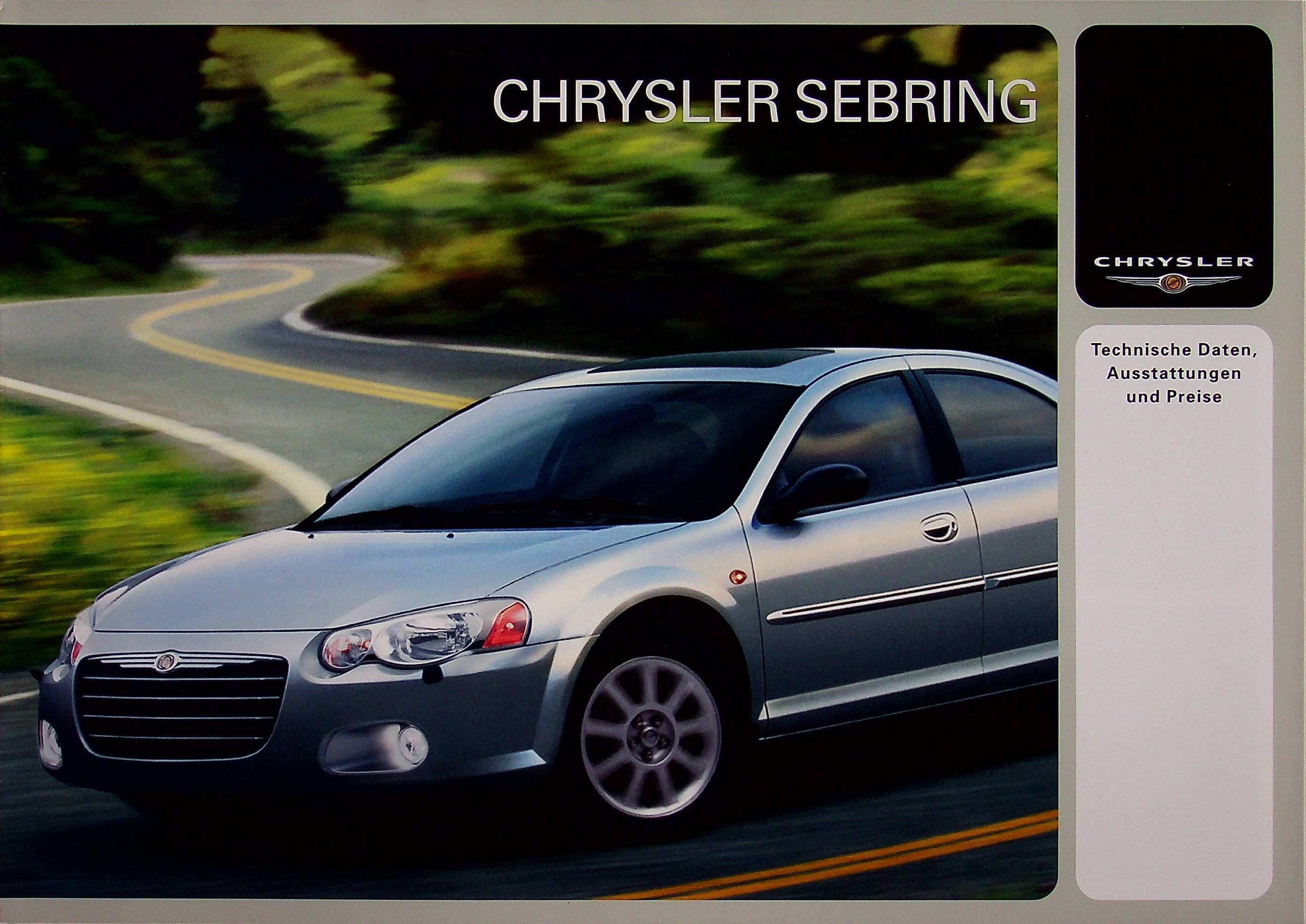 Chrysler Sebring - Farben & Ausstattung - Prospekt 03/2003