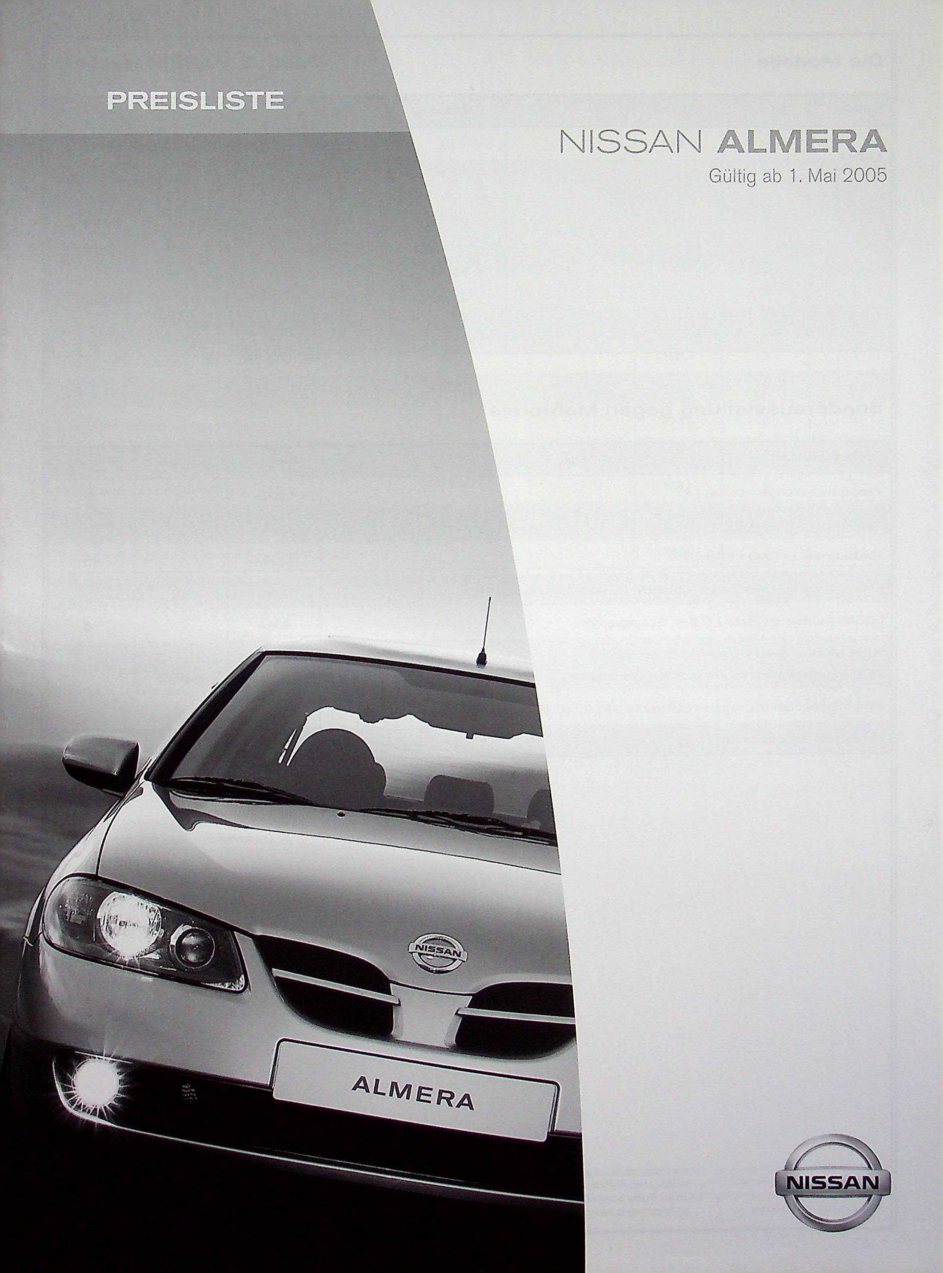 Nissan Almera - Preisliste & Extras - Prospekt 05/2005