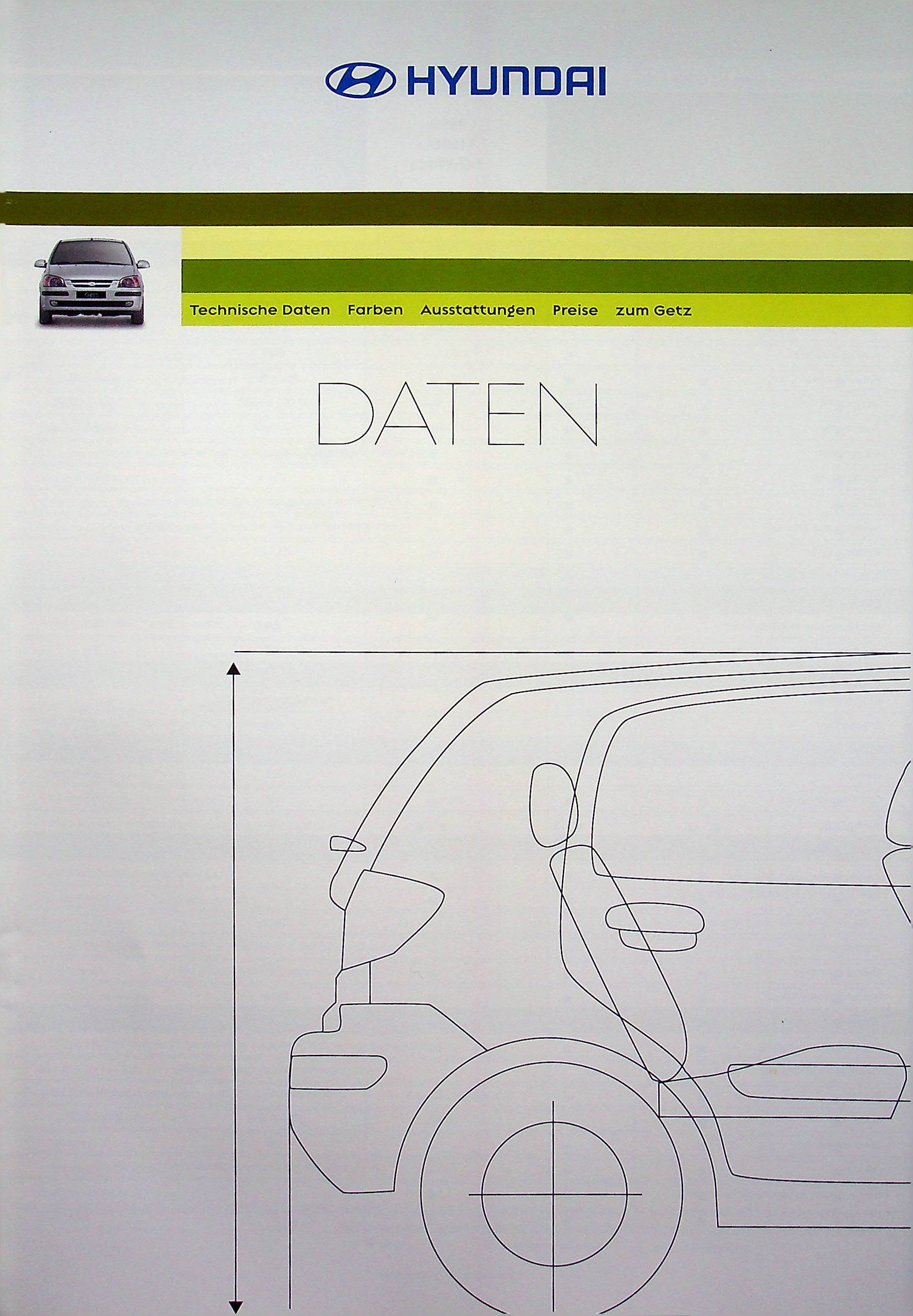 Hyundai Getz - Preisliste & Extras - Prospekt 09/2002