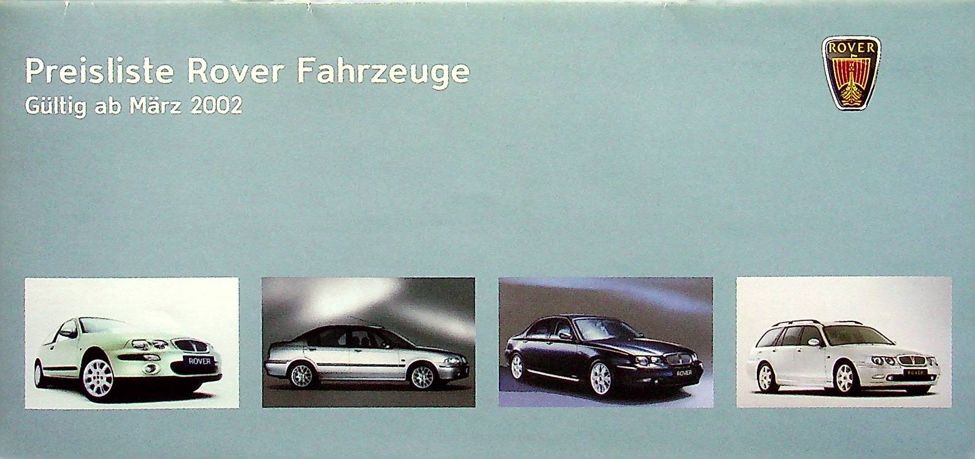 Rover 25 45 75 - Preisliste & Extras - Prospekt 03/2002