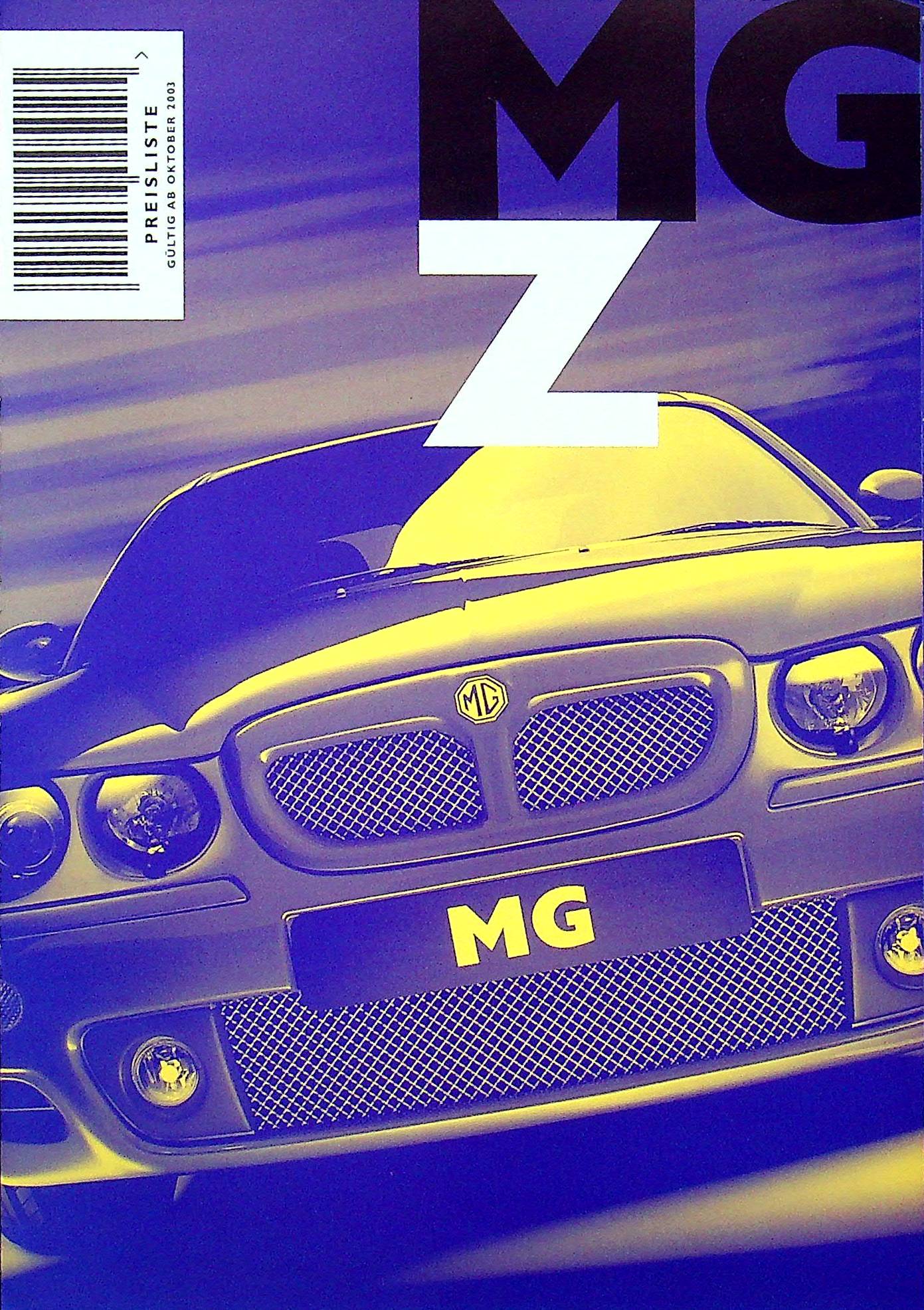 MG ZR ZS ZT ZT-T - Preise & Extras - Prospekt 10/2003