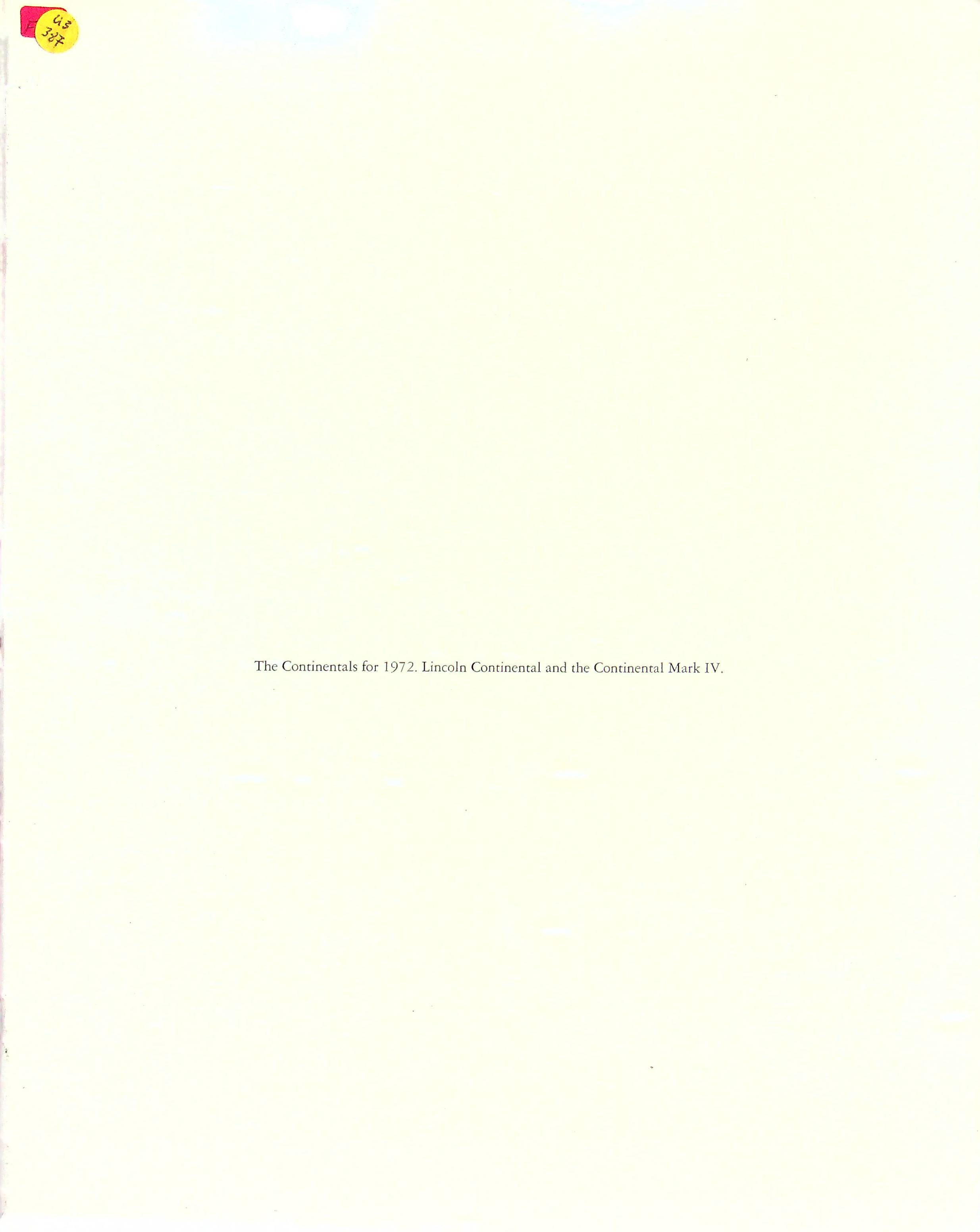 Lincoln Continental - USA - Übergröße - Prospekt 1972