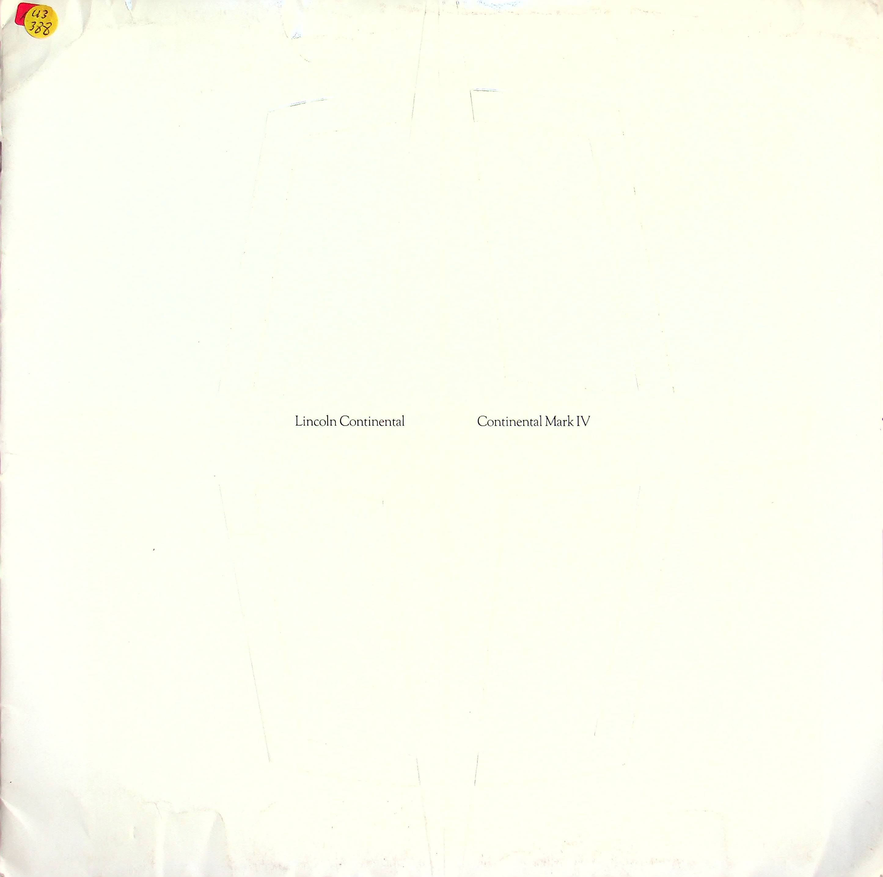 Lincoln Continental - USA - Übergröße - Prospekt 197?