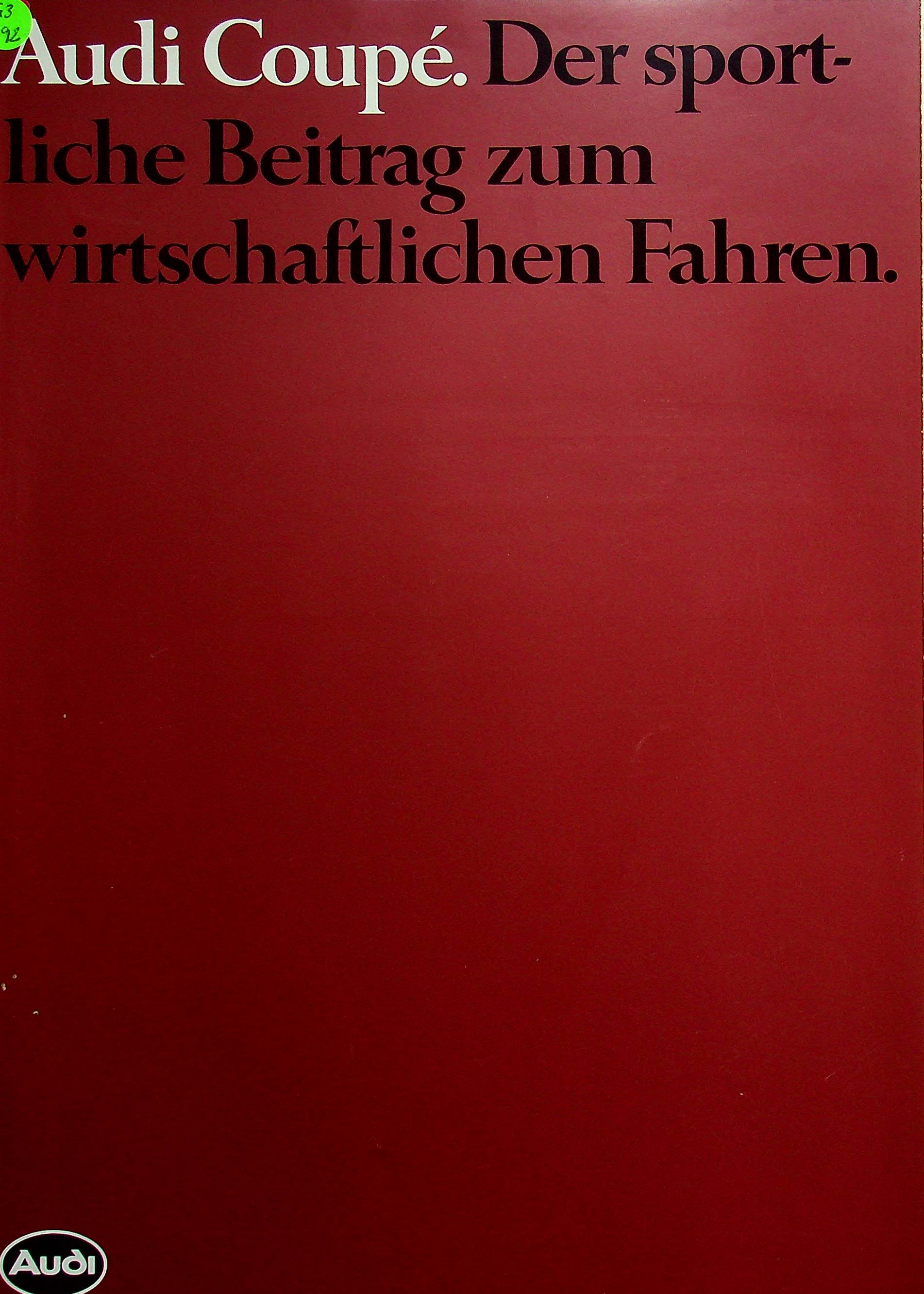 Audi Coupe Prospekt 01/1982
