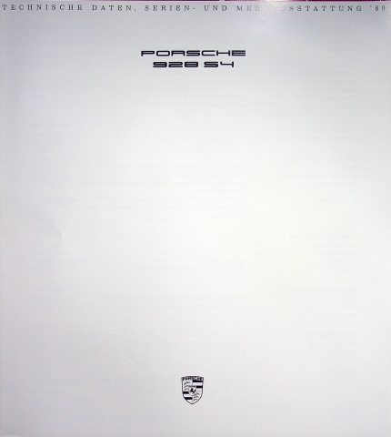 Porsche 928 S4 - technische Daten & Ausstattung - Prospekt 1989