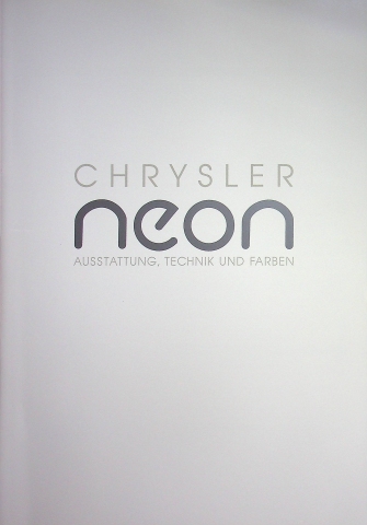 Chrysler Neon - Technik & Farben & Polster - Prospekt 09/1994