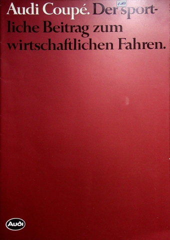 Audi Coupe Prospekt 08/1982