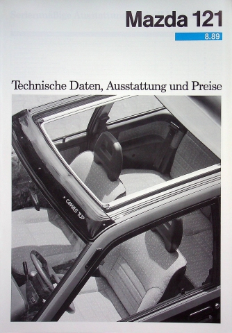 Mazda 121 - technische Daten & Ausstattungen - Prospekt 08/1989