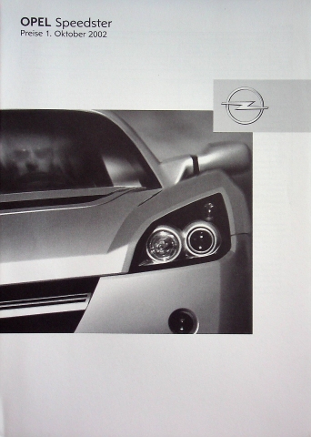 Opel Speedster - Preisliste & Extras - Prospekt 10/2002