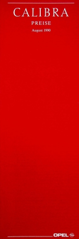 Opel Calibra - Preisliste & Extras - Prospekt 08/1990