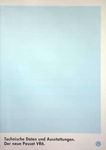 VW Passat VR6 - technische Daten & Ausstattungen - Prospekt 01/1994