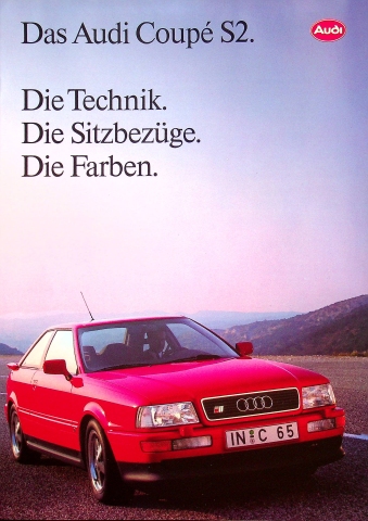 Audi Coupe S2 - Farben & Polster & technische Daten - Prospekt 10/1992