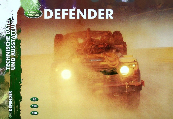 Land Rover Defender - tech. Daten & Ausstattungen - Prospekt 2001