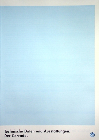 VW Corrado - technische Daten & Ausstattungen - Prospekt 08/1994