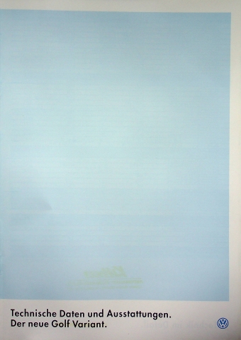 VW Golf III Variant - technische Daten & Ausstattungen - Prospekt 08/1993