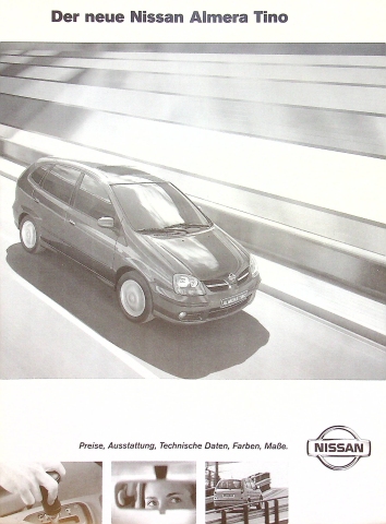 Nissan Almera Tino - Preise & tech. Daten & Ausstattungen - Prospekt 06/2000